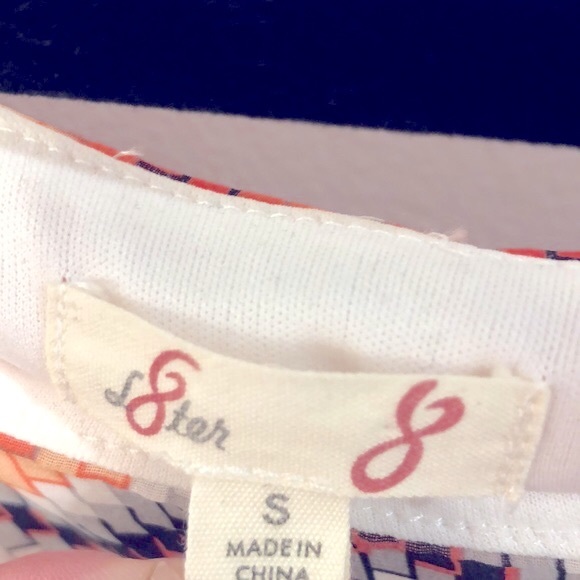 [L8ter] Chevron Patterned Scoop Neck Retro Dress or Shirt - Women's Size Small - Picture 7 of 9